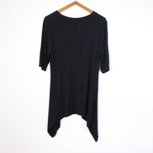 LOGO By Lori Goldstein Tunic Women's Size Small Black Basic Top - Picture 2 of 4